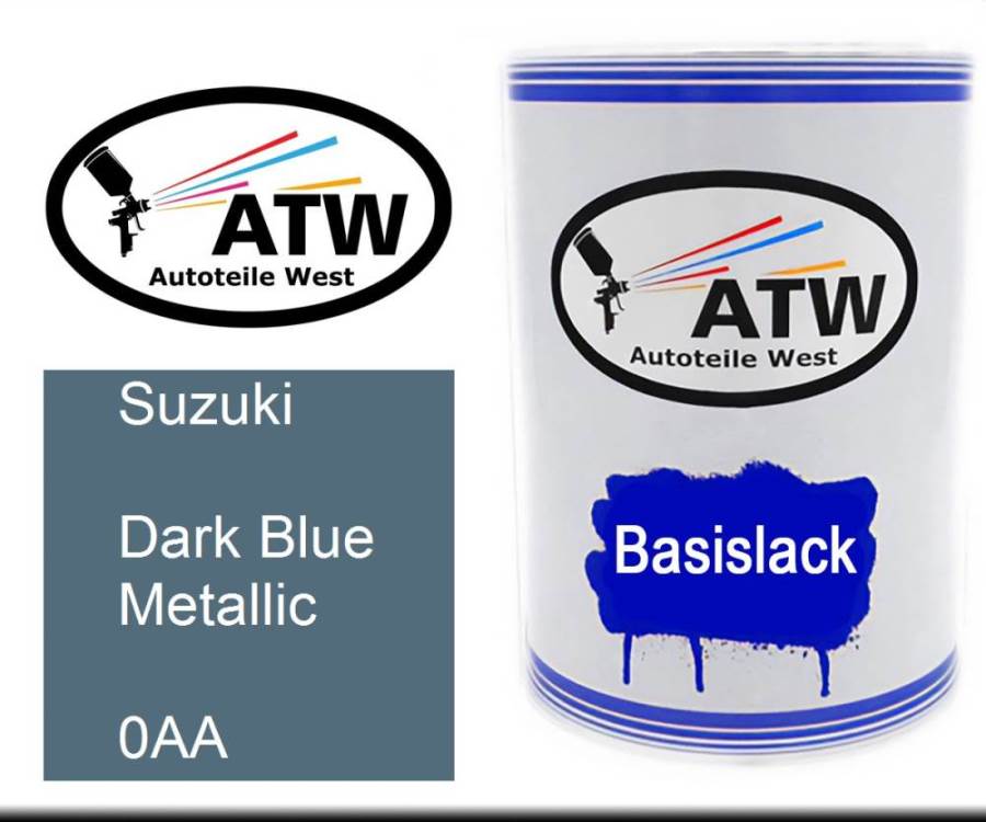 Suzuki, Dark Blue Metallic, 0AA: 500ml Lackdose, von ATW Autoteile West.